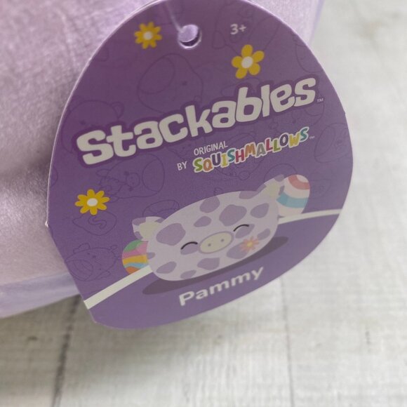 Squishmallows Stackables OriginaL Pammy Pig Purple Flower Embroidery Plush NEW - Picture 12 of 15